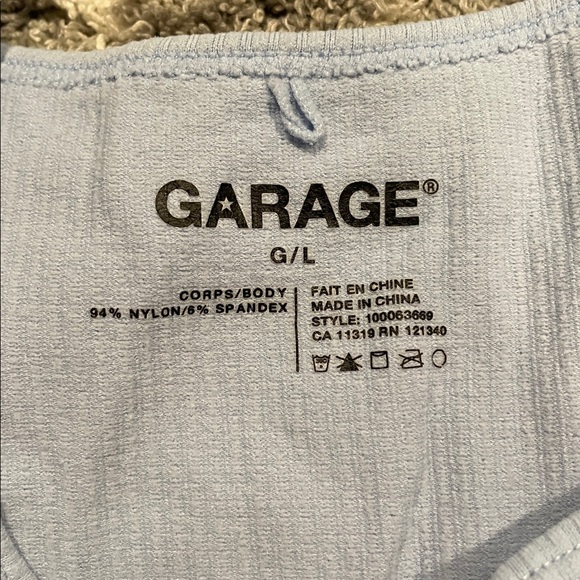 Garage Light Gray Ribbed Crop Top - Picture 2 of 3